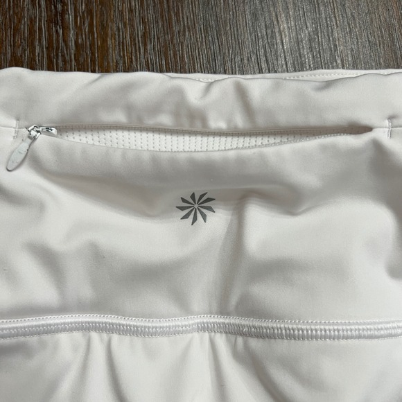 Athleta White Pleated Skort Skirt Built in Shorts Tennis Golf Athletic LT - Picture 3 of 8